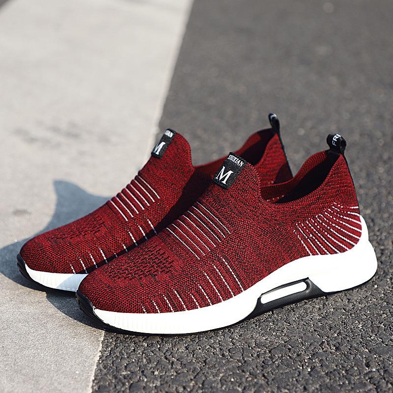 Spring new fly-woven sports shoes inner height increase invisible height increase shoes sports and leisure shoes 37
