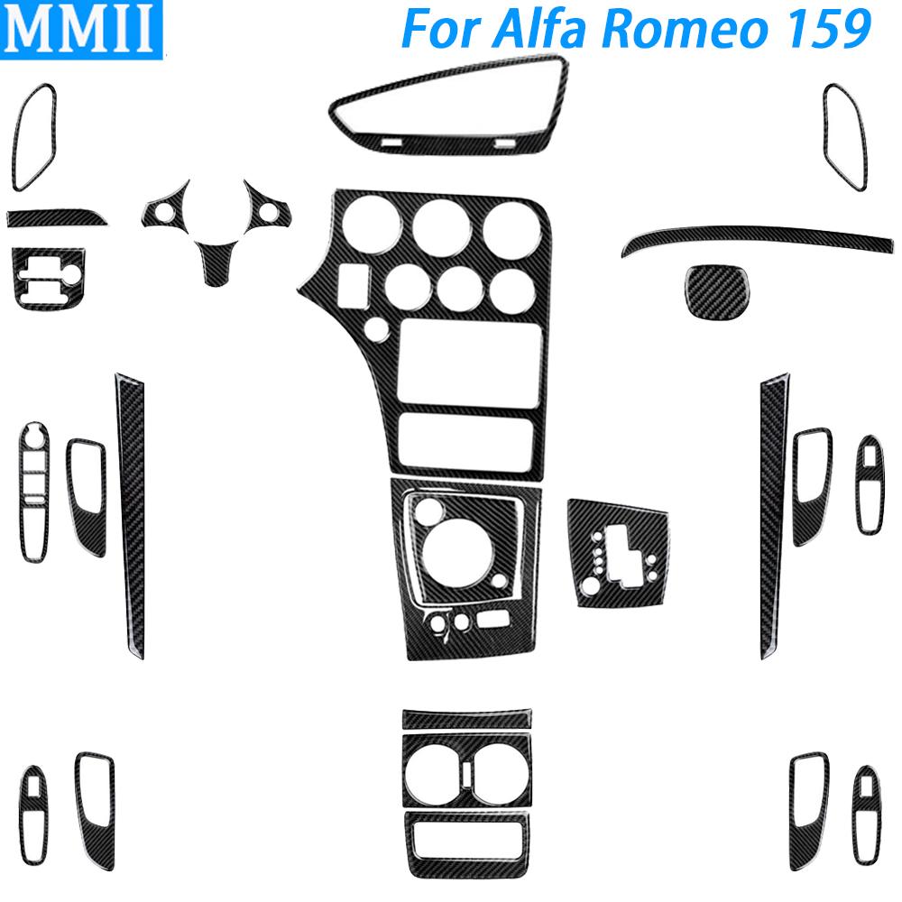 Carbon Fiber Gear Air Outlet Window Lift Steering Wheel Panel Suit Car Interior Accessories Sticker For Alfa Romeo 159 2005-2023