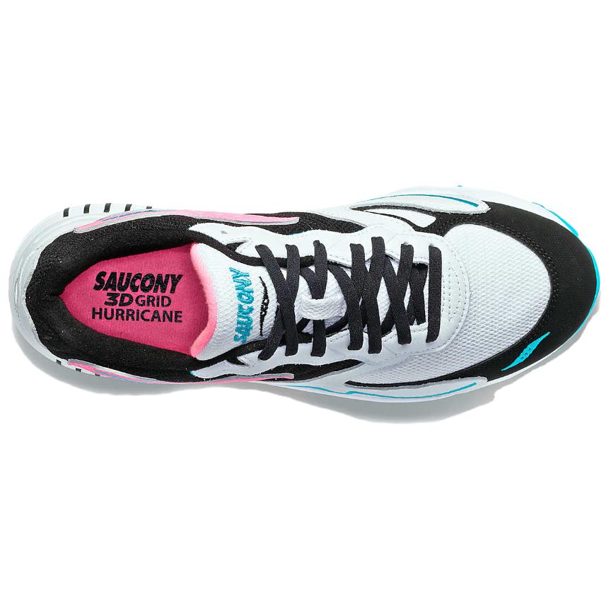 Saucony 3D Grid Hurricane White Black Pink Men Sneakers S70646-4