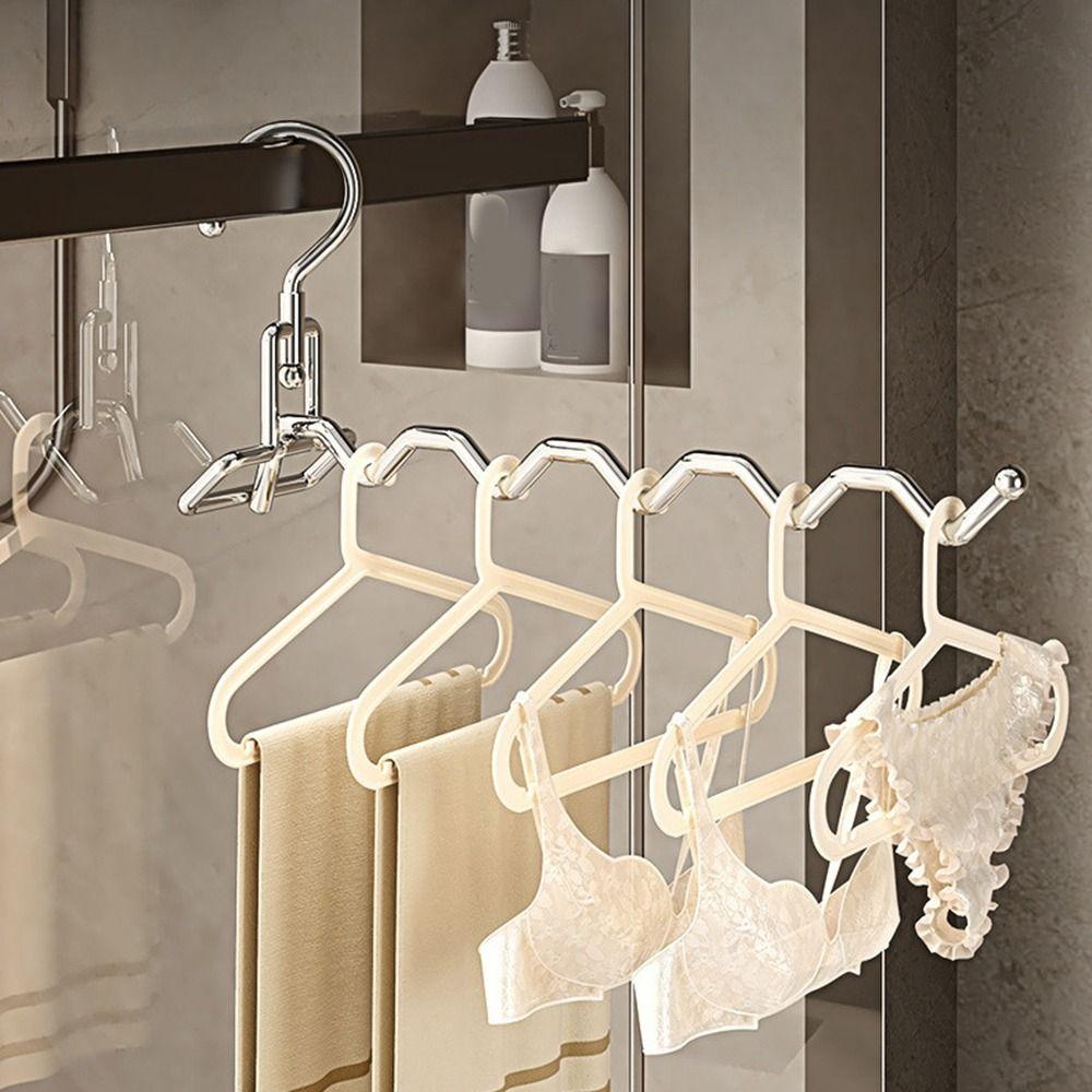 

2Pcs Single Pole Folding Clothes Hanger Stainless Steel Coat Hanger Clothes Drying Rack Balcony срібний