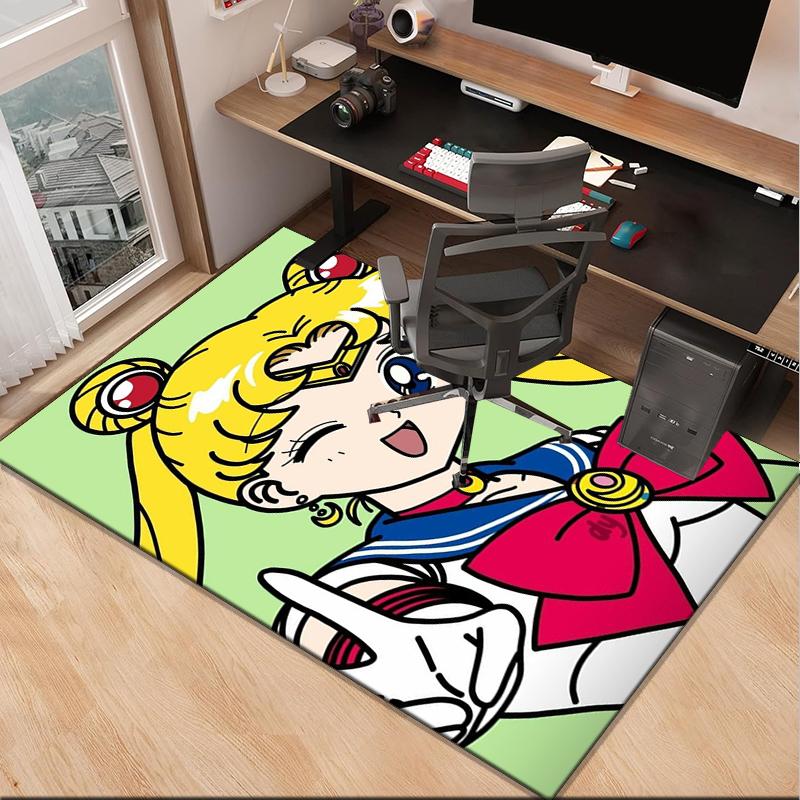 Christmas anime Princess Office Rug Chair Mat, Game Carpet, Suitable for Front Door, Bedroom, Living Room, Desk, Holiday Gift