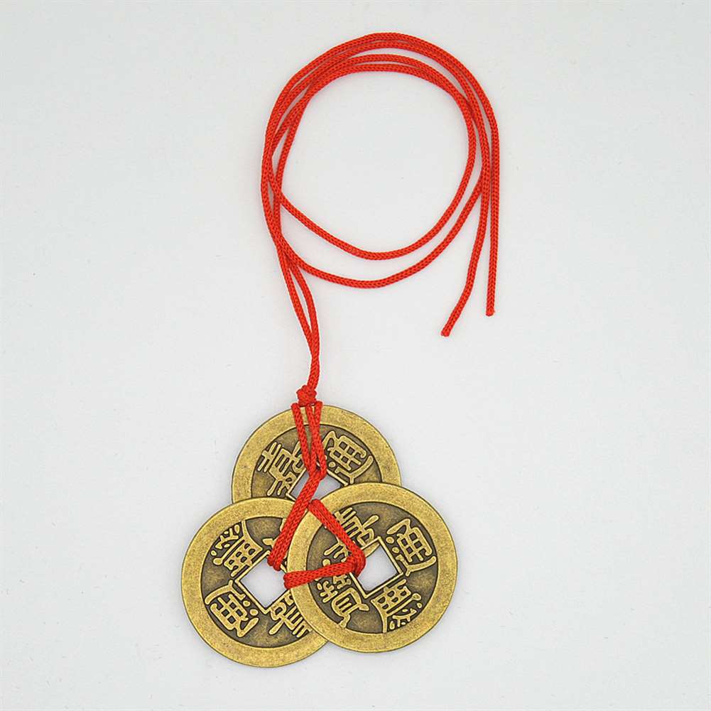Feng Shui Chinese Gold Coin Necklace Chinese Fortune Coins Feng