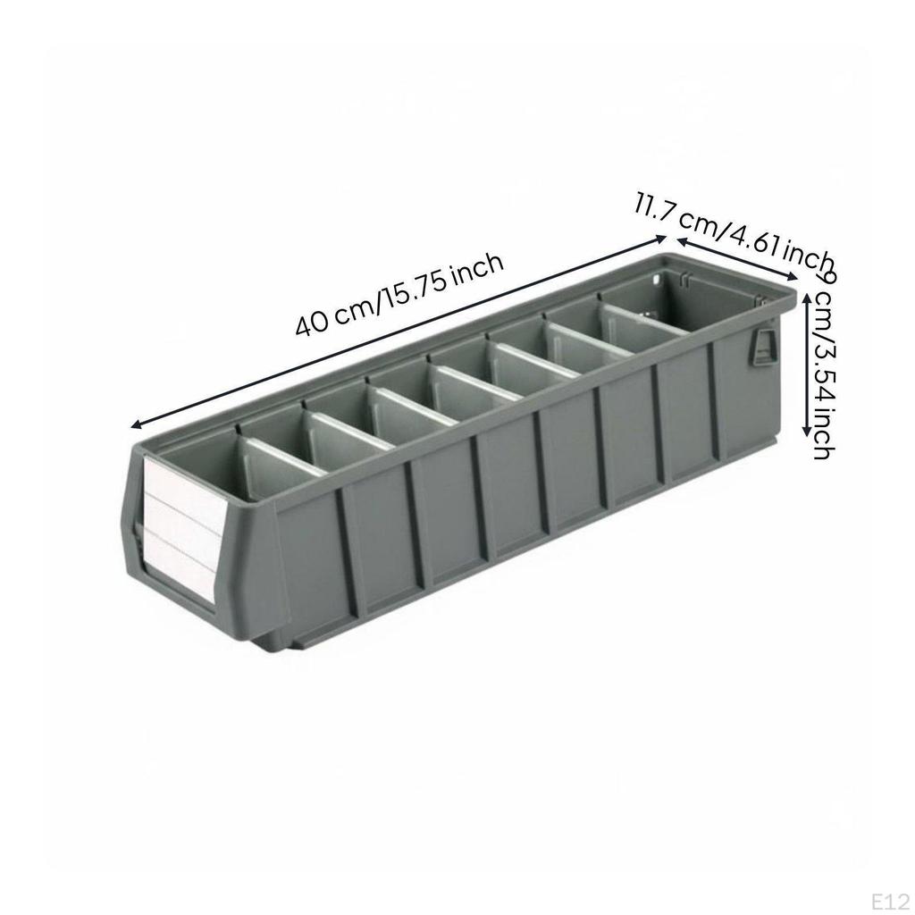 1 Large Rectangular Parts Box, Plastic Storage Bin, Stackable commercial Divider Case for Tools &