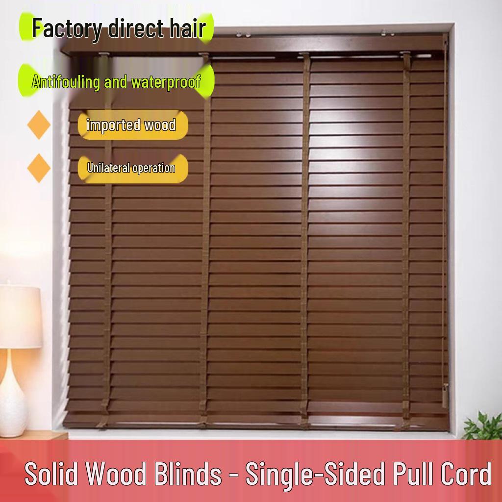 Retro masivní dřevěné benátské žaluzie pro domácnost nebo kancelář - Zatemňovací sluneční clona pro obývací pokoj, balkon, ložnici a pracovnu