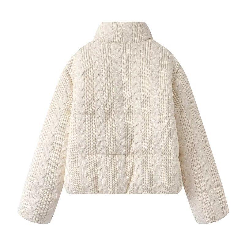 Autumn new women's clothing, European and American French design fashion versatile knitted cotton jacket