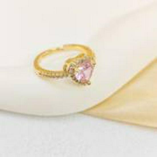 French Peach Heart Zircon Necklace: Multicolor Diamonds on Stainless Steel with Retro INS Style Titanium Design.