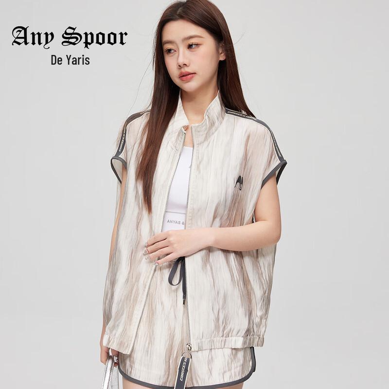 

ANY SPOOR Summer Fashion Thin Mid-Length Short Sleeve Coat L