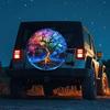 A Car Tire Cover, Rainbow Tree of Life Spare Tire Cover Off-Road SUV Universal Elastic Tire Protection Cover