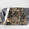 Kamaflážové deky Real Tree Flanelové Vintage Teplé přehozy na postel pohovku pro všechna roční období