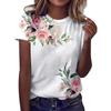 Colorful Flower Print T-shirt Casual Daily Flower Print