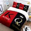 King And Queen Couple Set Multiple Sizes Kid's And Adults' Bedroom Exquisite 3PC Bedding Set, Gift