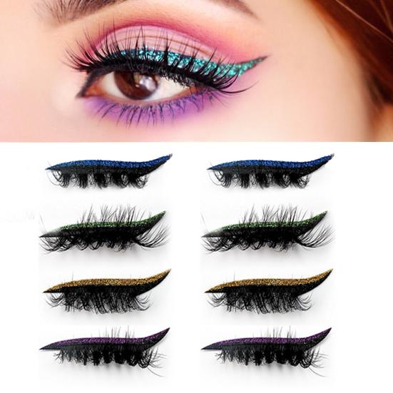 1 pár Líné oční stíny Náplast na řasy Vodotěsné Oční stíny Řasy Make-upové nálepky Opakovaně použitelné Nálepky na oční make-up s umělými řasami Stín