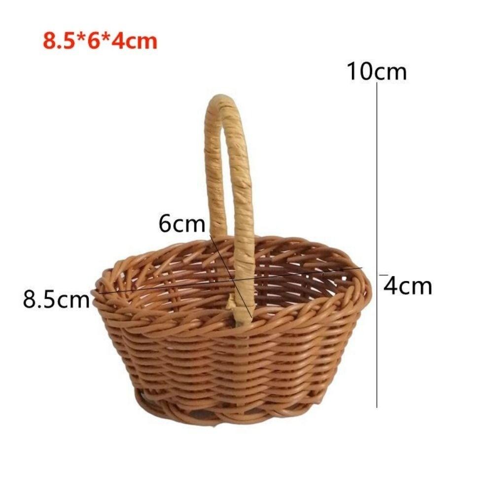 Household Imitation Rattan Handhold Handwoven Braid Storage Baskets  Living Room Decoration 8.5*6*4cm