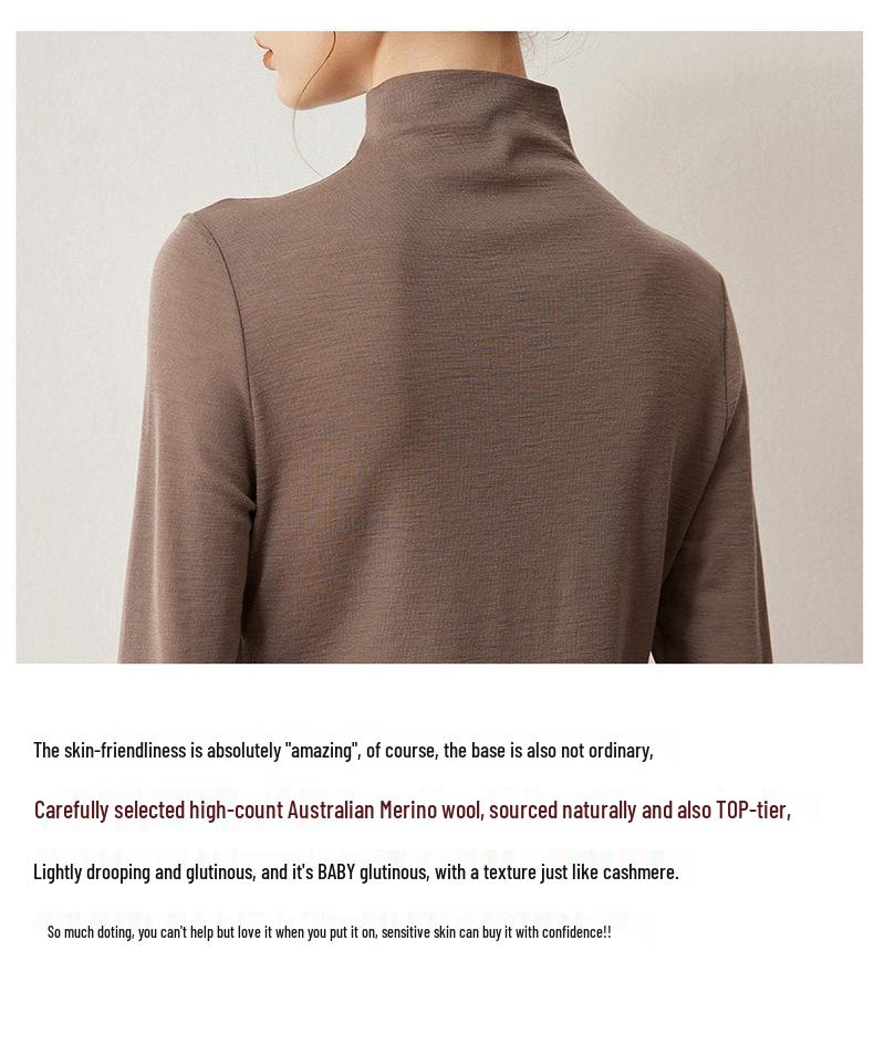 Women's Machine Washable Ultra-Fine Wool Base Layer: Half-High Neck, 2026 Autumn/Winter Thin Knit Sweater