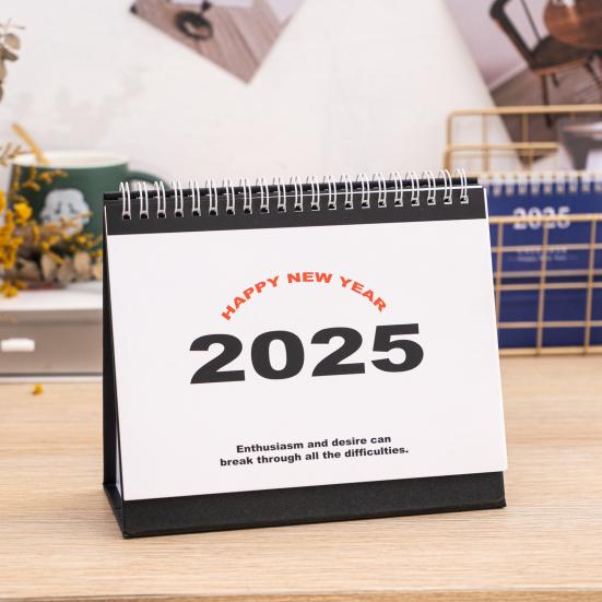 2025 Small Desk Calendar Standing Flip Desktop Calendar Monthly Planner Time Management Organizer for Home Office School