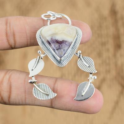 Anniversary Gift For Her Natural Tiffany Jasper Gemstone Pendant 925 Silver