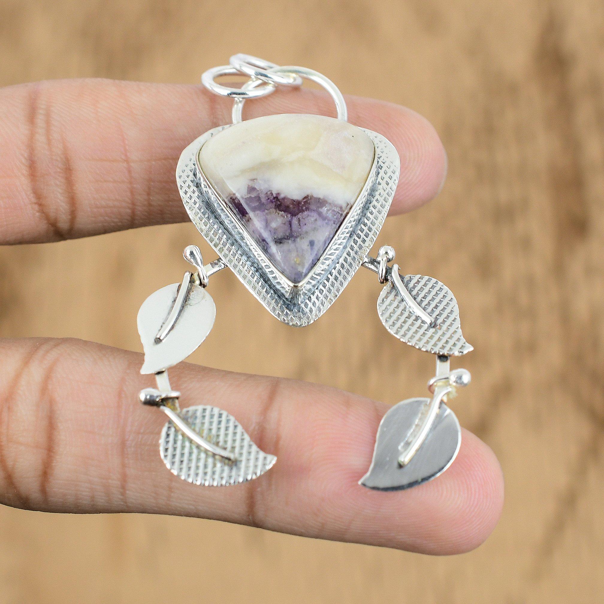 

Anniversary Gift For Her Natural Tiffany Jasper Gemstone Pendant 925 Silver