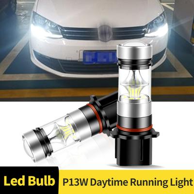 2PCS P13W LED Bulbs Daytime Running Light DC12V Fog Light 6000K White Signal Lamp 3030 SMD Replacement Bulbs Car Accessories