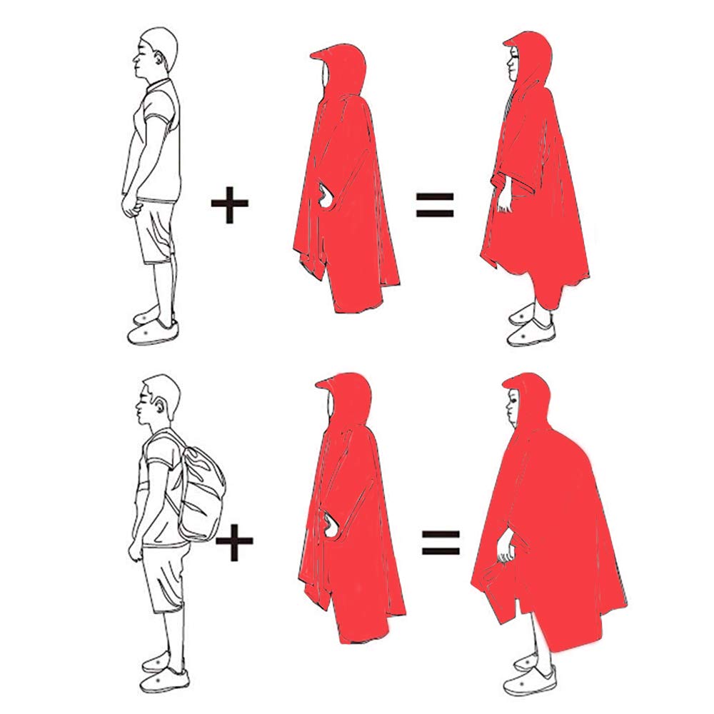 AceCamp Poncho für und Regen Leichtgewicht und Katastrophenschutzausrüstung Regenmantel, Stil, Radfahren, Motorräder, Pendeln, Schule, Unisex, Saison,