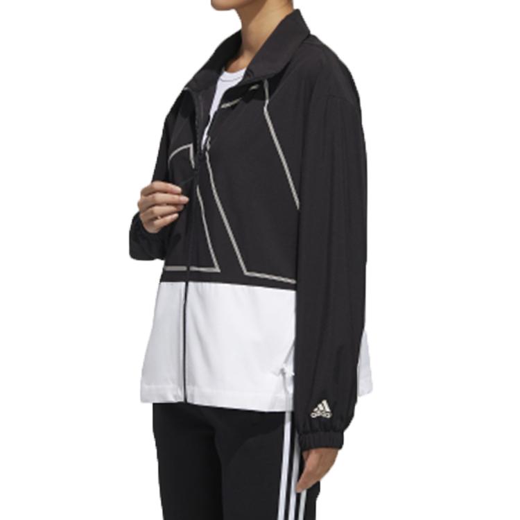 Adidas Must Haves Color Block Retro Sports Stand Collar Jacket Women Jacket Black GL5621