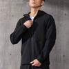 Li-Ning Fitness Series Letter Print 3D Cut Zip Hoodie Long Sleeve Sweatshirt Men Tops Black AWDS093-1