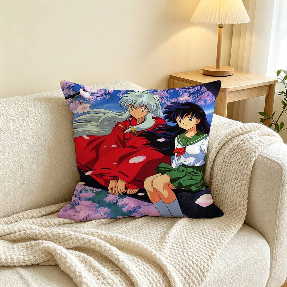 Anime I-Inuyasha Pillow Case Square Double-Sided Sofa Cushion Cover Bedroom Bedside Pillow
