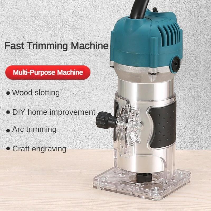 800W DIY Woodworking Carving Power Tools High Power Electric Trimmer Handheld Wood Slotting Trimming Machine