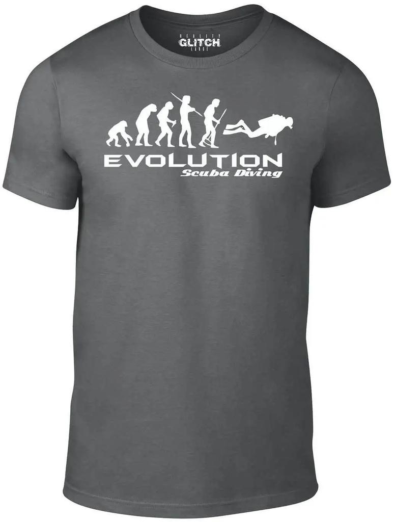 Evolution Scuba Diving Funny Retro Sea Swim TShirt 100 Cotton ONeck Summer Short Sleeve Casual Unisexs Tshirt Size S3XL