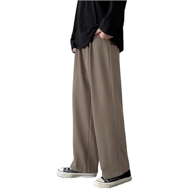 

[Flowrise] wide pants men s pants bottoms large size FL226 brown 2XL