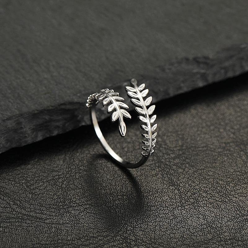Retro Peace Leaf Stacking Stainless Steel Rings For Women Men Vintage Layer Rings Punk Gothic Accessories Designer Zircon Gift