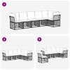 Garden Sofa Set 6 Pieces Black Poly Rattan