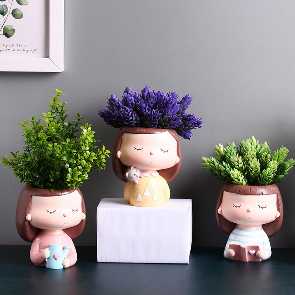Face Flower Pot Silicone Mold Succulent Planter Concrete Mold Cute Concrete Cement Mold for DIY Pen Holder,Home Decors