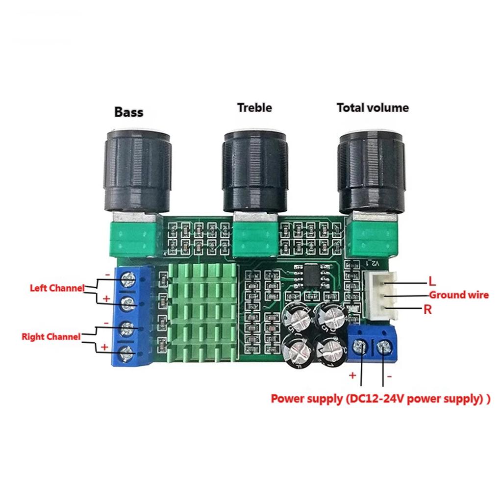Double Channel 80Wx2 Digital Amplifiers Board TPA3116D2 Efficient Heat Dissipation And Simple Setups For Various Devices