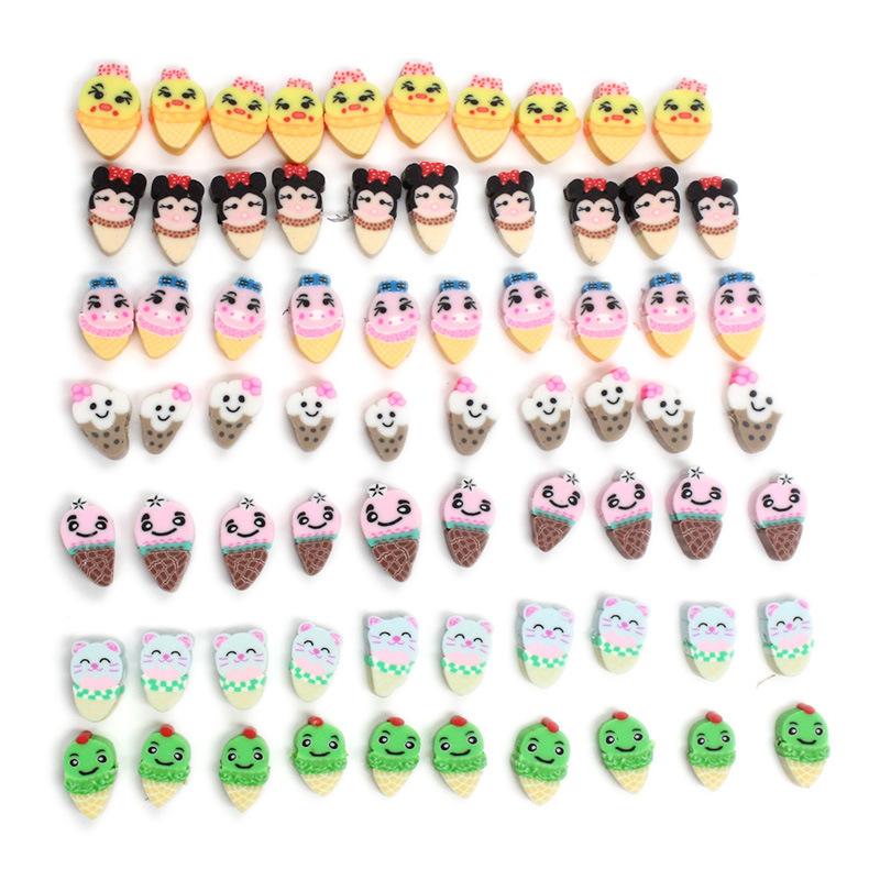 Soft Pottery Pieces Beaded Diy Mobile Phone Chain Accessories Loose Beads Smiley Face Letters Animal Fruit Mixed Soft Pottery