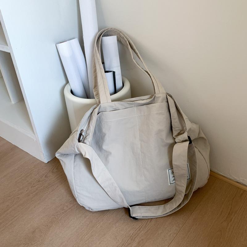 Japanese Solid Color Casual Anti-splashing Nylon Shoulder Bag Summer Lazy Wind Neutral Large-capacity Portable Messenger Bag