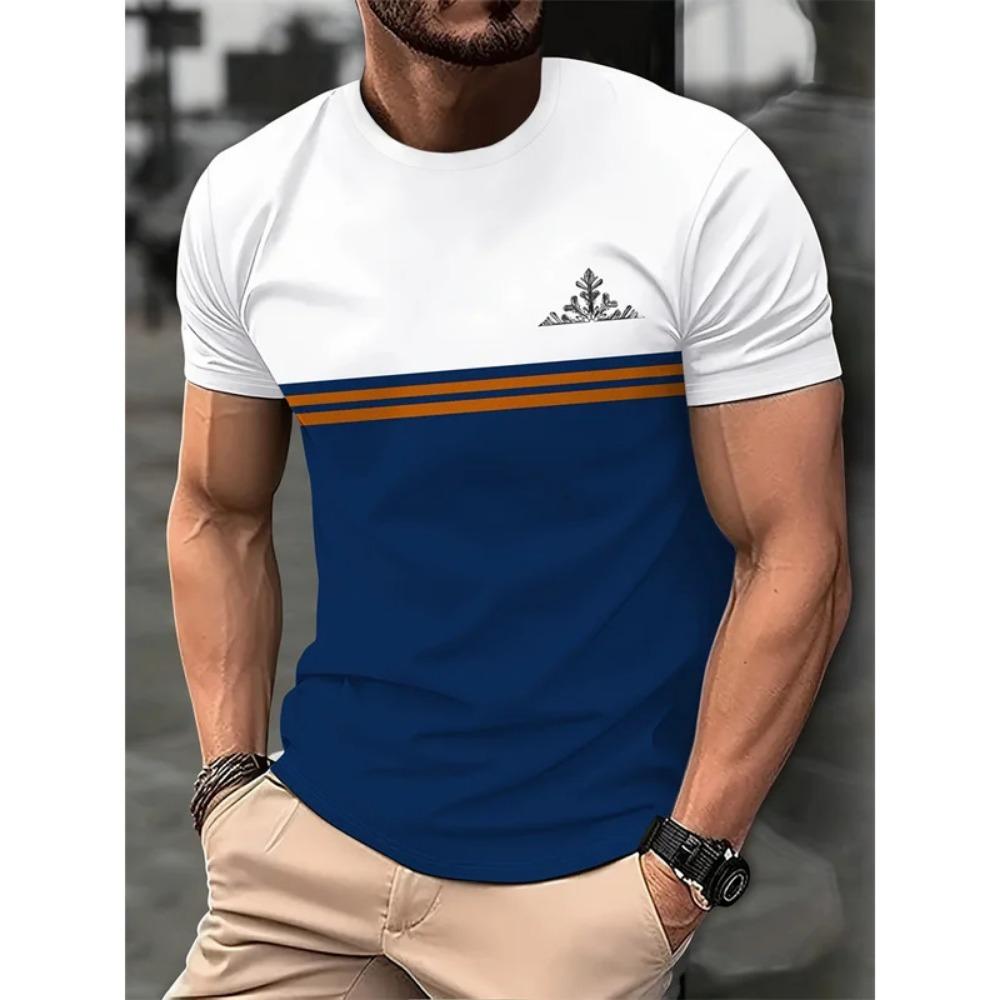 2025 Men's Casual T-shirt, Short Sleeved Top, Retro Style for Boys
