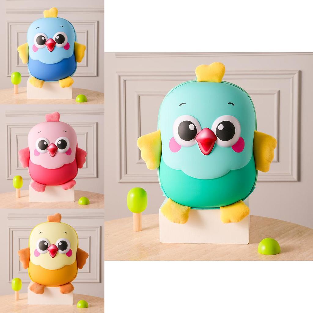 Cute Cartoon Multicolor Chicken Shaped Children Backpack For School Use