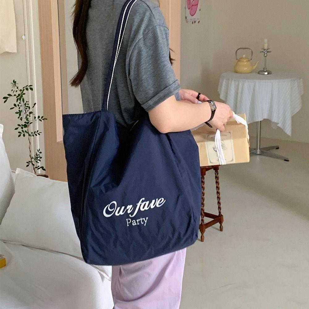 

Commute Stripe Canvas Bag Korean Style Handbag Leisure Cloth Shoulder Bag Girls