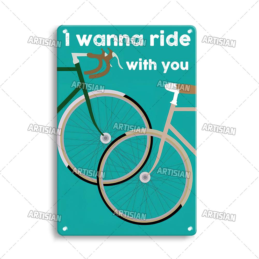 Artisian Cycling Metal Sign Bicycle Riding Tin Plaque Bike Decorative Poster Wall Decor Garage Bar Pub Club Hotel Cafe Kitchen
