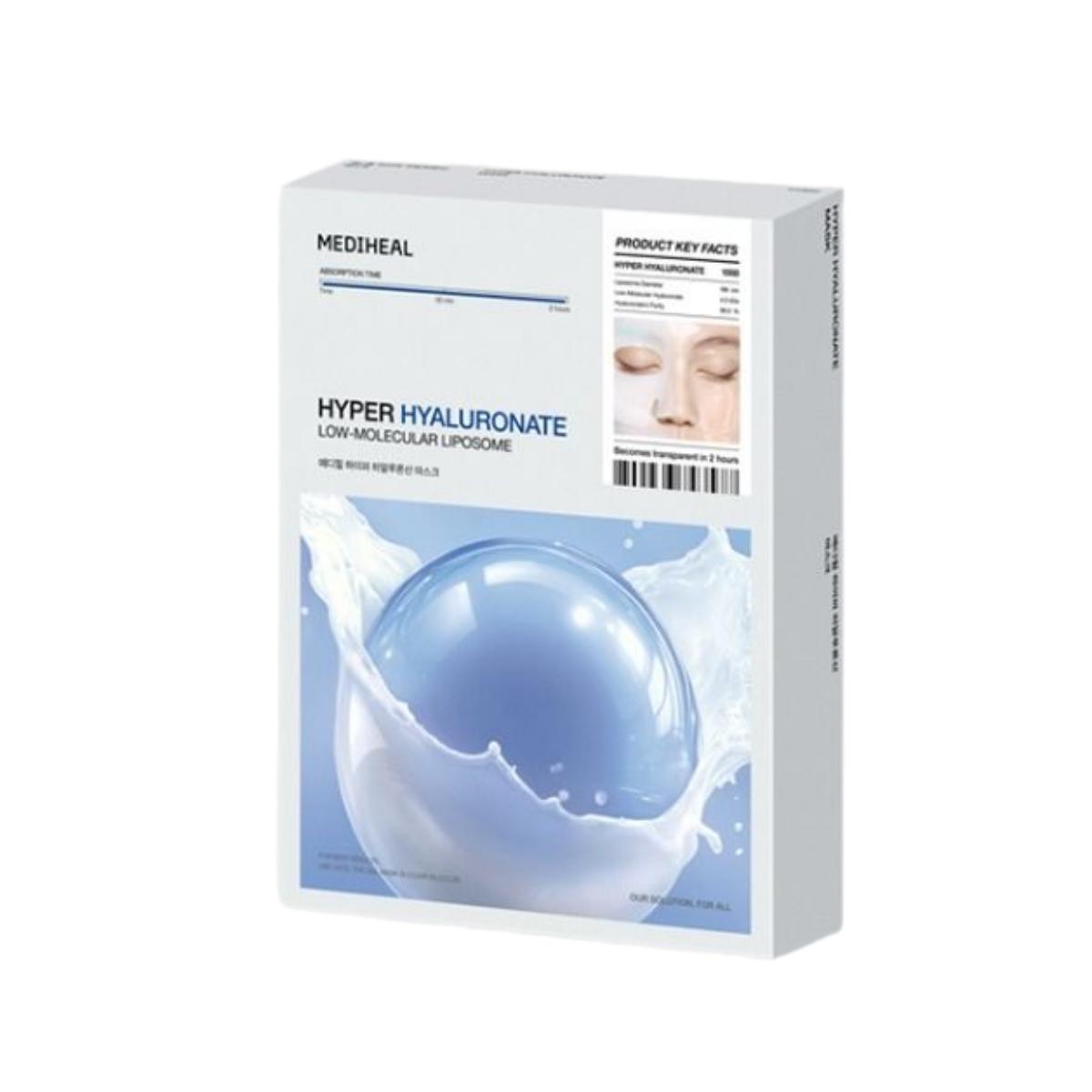 Mediheal Hyper Hyaluronate Mask Intensive Moisture Hydrating Hydrogel Sheet Mask 10 Sheets (1 Sheet x 10ea)