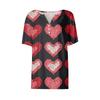 Women's T Shirt Tee Print Button Short Sleeve Daily Weekend Fashion Basic V, Neck Regular Top Valentine's Day
