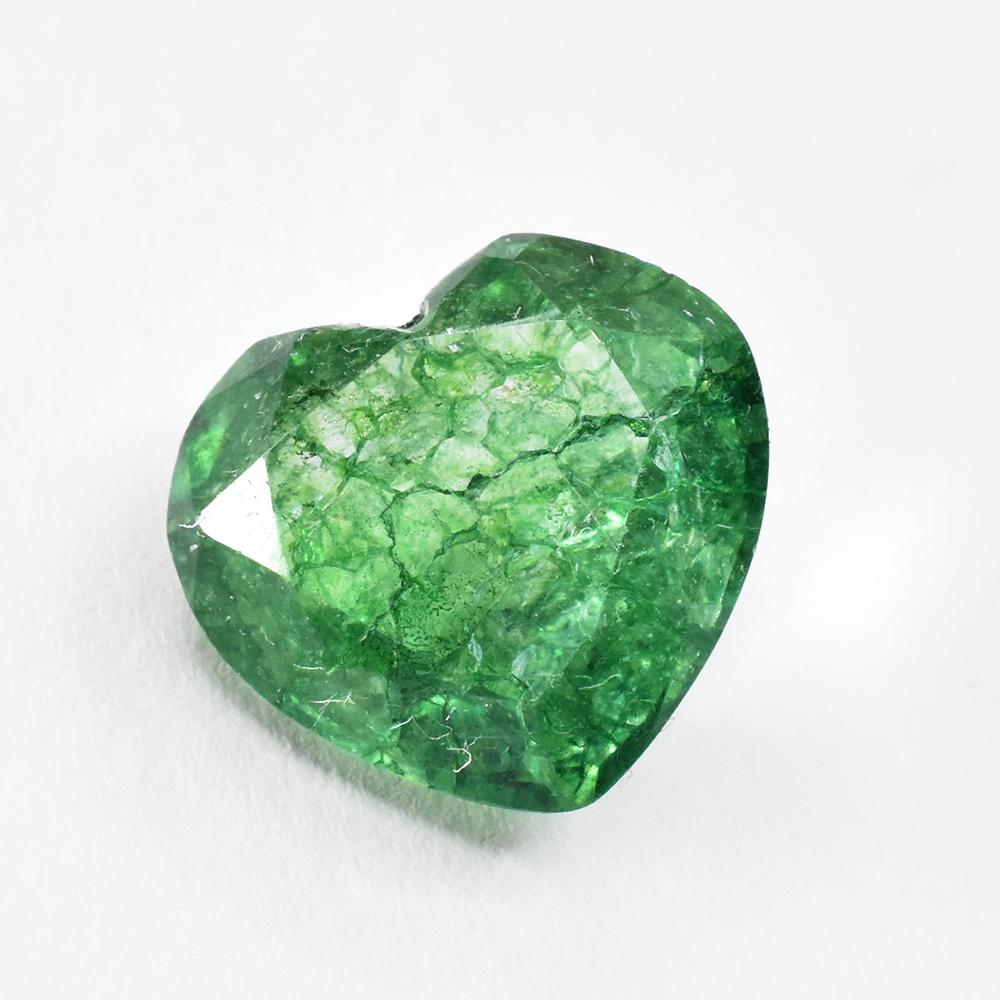 9.95 Ct Heart Cut Certified Natural Colombian Green Emerald Loose Gemstone