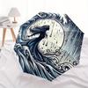 1pc Ocean Waves Auto Open/Close Umbrella, Portable Folding Umbrella for Travel, Themed Events, It is suitable as a gift for various festivals, Outdoor