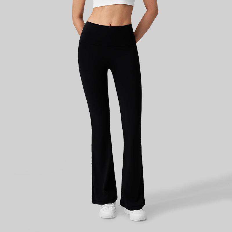 Pantalons de yoga évasés taille haute pour femme - Contrôle du ventre, Rehaussement des fesses pêche, Extensibles, Respirants, Amincissants, Sensation de seconde peau et Allongent visuellement.