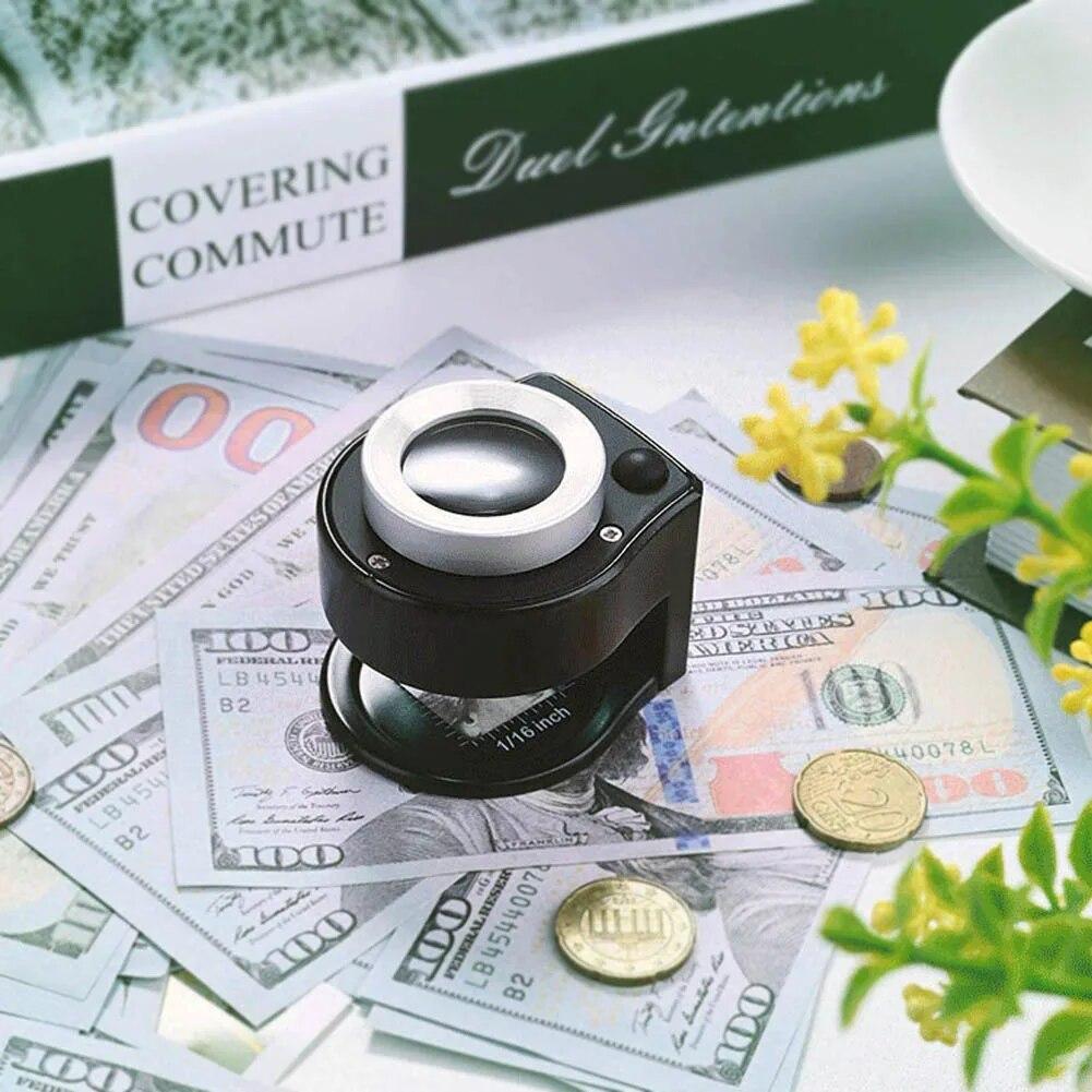 60x dvojvrstvová optická lupa 395nm UV svetlo ručná lupa na čítanie lupa na peniaze Známky Kontrola šperkov