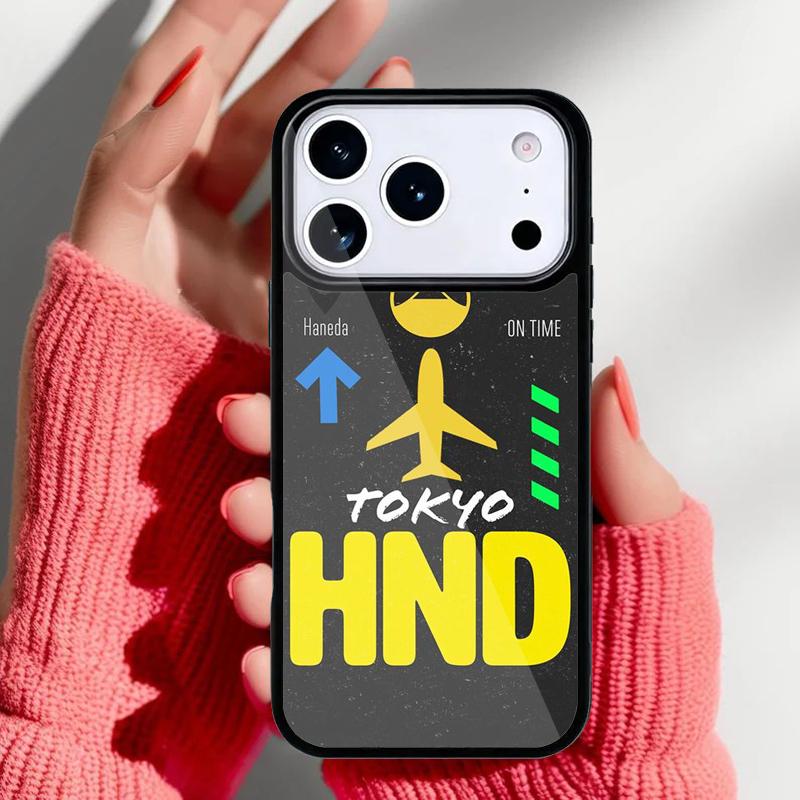 Funny Airport Code Phone Case for iPhone 17 16 15 14 13 Pro Max Back Cover for 12 11 Pro Coque