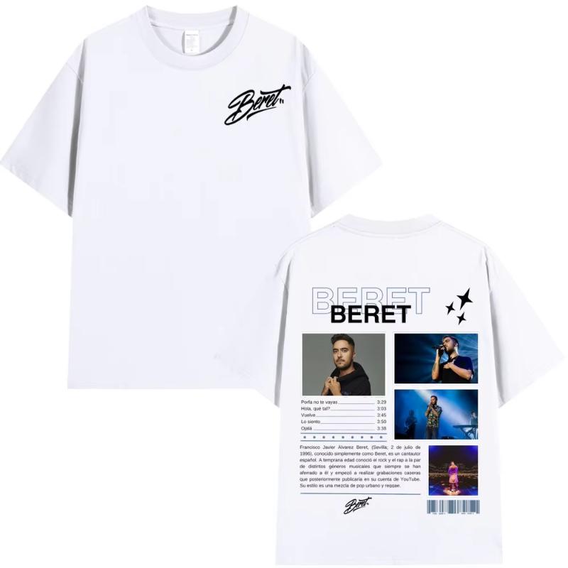 Rapper Beret New Album Tour 2025 Print Tshirt Unisex Unisex Fashion Casual Short Sleeve Tshirt Cotton Oversized T Shirts Streetwear
