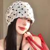 Niche ins polka dot three-dimensional petal baotou hat women's spring and summer thin breathable lace stack hat sweet and cool air-cooled hat