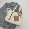 Canvas Tote Bag Student Class Shoulder Bag Large Capacity Commuter Handbag