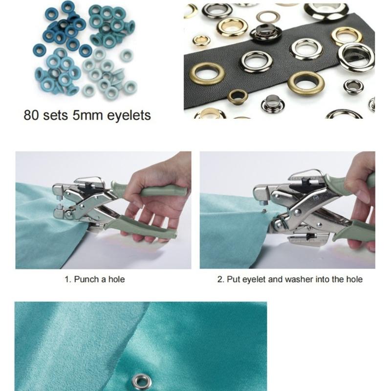 Professional 1/8 And 3/16 Inch Hole Punch Pliers Set For Leather Paper And Fabric Crafting Projects With Silicone Handle